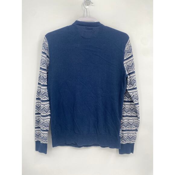 American Rag Mustache Reindeer Ugly Christmas Sweater Born2Ride Blue Small - Picture 6 of 8